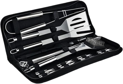 22-Piece BBQ Tool Set Stainless Steel Barbecue Accessories Fork Scraper Brush Shovel for Home Outdoor Camping