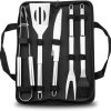 BBQ Grill Tools Set,5 Pcs Includes Stainless Steel Roasting Fork Roasting Shovel Roasting Clip Oil Brush, Grilling Accessories Kit for Home BBQ, Camping, Kitchen