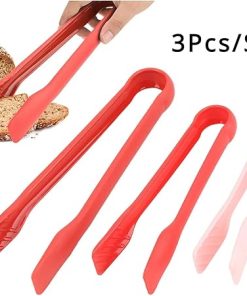 BBQ Tongs, BBQ 3Pcs/Set Serving Tongs Non Sticky Clamps Kitchen Baking Cooking Tool for Ice Bread Meat Accessories 2