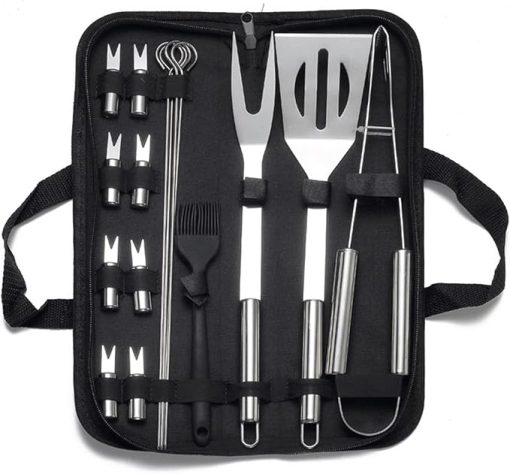 Heavy Duty BBQ Grilling Tool Sets, Stainless Steel BBQ Tool Set Grill Accessories, Portable Grill Barbecue Tool Set with Storage Bag, for Outdoor Camping Barbec