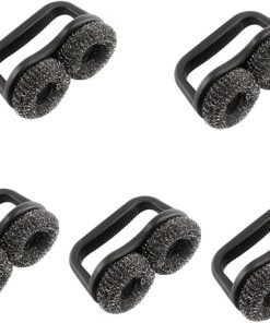 5pcs Grill Brush and Cleaning Scrubbers Barbecue Tools Grill Cleaner Outdoor Bot Multifunctional Grills Barbecue Rack Brush Multi-Functional Cleaner Stainless Steel Black