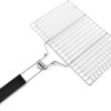 Fried Basket,SnackContainer,SnackHolder,Universal Grill BasketChip Basket Stainless Steel French Fries Deep Frying Fryer Basket Square Food Cooking Tool Kitchen Cooking Tools (Color : Silver) 3