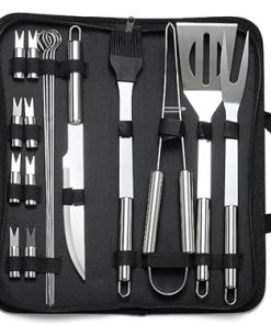 Grilling Accessories BBQ Tools Set, 20pcs Heavy Duty Stainless Steel BBQ Grill Tool kit with Non-Slip Handle & Storage Bag for Outdoor Cooking Camping Barbecue Utensil-Best Grill Gift
