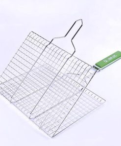 misppro Portable Stainless Steel BBQ Barbecue Grilling Basket for Fish,Vegetables, Steak,Shrimp, Chops and Many Other Food .Great and Useful BBQ Tool – Meat Grilling Net 2