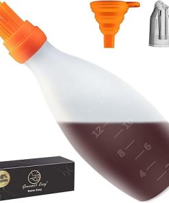 Gourmet Easy BBQ Pro Kit – Meat Tenderizer Stainless Steel – Meat Hammer + Basting Brush All-in-1 with Sauce Bottle – BBQ Accessories (Orange) 2