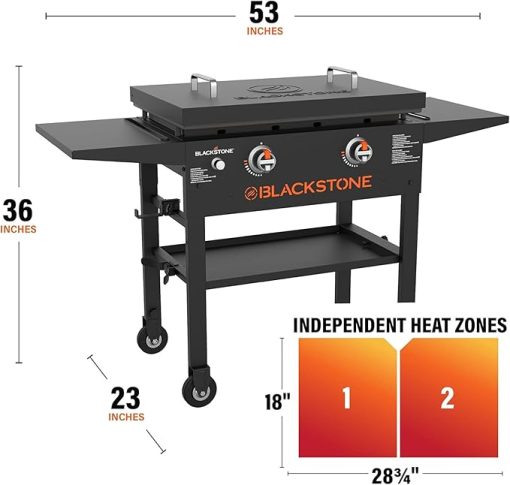 Blackstone 2269 28” Original Omnivore Griddle with Hard Cover, Powder Coated Steel, Black - Image 2