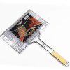 Kisangel Rib Roasting Shelf for BBQ Stainless Steel Grill Accessory Steak Grilling Rack Rib Holder Non-Stick Surface Even Heat Distribution 3