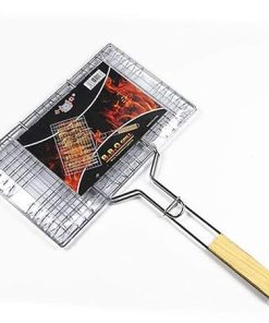 Barbecue mesh Clip,34 X 21Cm Outdoor Stainless Steel Barbecue Mesh Clip Supplies Accessories Grilled Clamp Grilled Fish Grilled Mesh Sandwich Burger