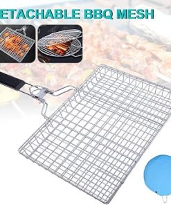 Stainless Steel Round BBQ Grill Mesh Home Roast Bacon Grill Tool Iron Barbecue Accessories Non-Stick BBQ (Color : D, Size : Round) 2