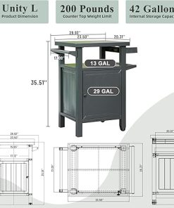 Maximize Space with Outdoor Grill Cart, Storage Cabinet with Wheels, for BBQs, Decks, and Patios, Dark Grey 2