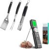 HAUSHOF Premium Stainless Steel Spatula, Fork & Tongs, Instant Read Quick-Setting Thermometer