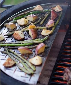Kamado Joe Half-Moon 304 Stainless Steel Cooking Grate for Fish and Vegetables, Fits Classic Joe 18-inch Charcoal Grill and Smokers in Silver, Model KJ-HSSCGFV 2