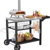 Grill Cart, Outdoor Grill Table, Pizza Oven Stand, Three-Shelf BBQ Table, Movable Dining Cart with Drawer, Fits for Ninja Woodfire Grill, Blackstone Griddle,Tabletop Grill