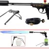 GRILLBLAZER GrillGun Handheld Blowtorch, Stand, and Hose Set - Grill and Culinary Torch - Charcoal Starter - Professional Cooking, Grilling and BBQ Tools