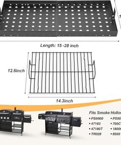 15-28 Inch Stretchable Charcoal Tray for PS9900, 47183T-21, High-Temperature Coating Charcoals Basket for HC4518L PS9500 8500 6800 6500 SH19030119 SH19030219 SH9916 Smoke Hollow Grill Replacement Part 2
