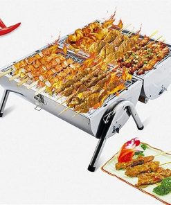 Grill Foldable BBQ Grills Patio Barbecue Charcoal Grill Stove Stainless Steel Outdoor Camping Picnic Barbecue BBQ Accessories Tools Outdoor Picnic Patio Backyard Camping BBQ (Color : A) 2