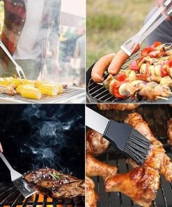 BBQ 20PCS Grill Accessories Tool Set,Flat Top Griddle Accessories Kit, Stainless Steel BBQ Kit with Oxford Cloth Box for Camping/Kitchen, BBQ Utensils 2