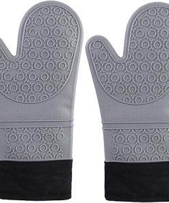 Thicken Long Silicone Baking Gloves Waterproof Heat Resistant Oven Mitt with Cotton Kitchen Cooking Baking Gants BBQ Gloves