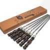 6 in 1 Metal Stainless Steel Skewers Set 25 in - Premium Skewer Kit for Outdoor Grilling - Grilling Accessories BBQ Supplies - Kabob Long Shish Kebab Skewers - Versatile Skewer Grill Set