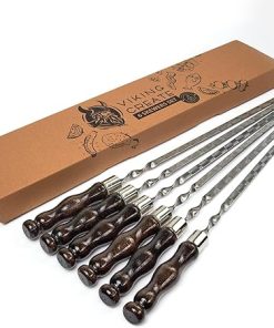 6 in 1 Metal Stainless Steel Skewers Set 25 in - Premium Skewer Kit for Outdoor Grilling - Grilling Accessories BBQ Supplies - Kabob Long Shish Kebab Skewers - Versatile Skewer Grill Set