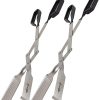 Shark BBQ Tongs Set (Two Pack) 17 In Grill Tongs and Meat Turners for Barbecue Grilling on Gas & Charcoal Grills - Two Black
