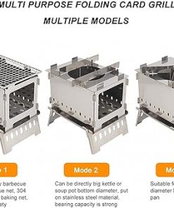 BBQ Grill Outdoor Outdoor Indoor Barbecue Charcoal Grill Barbecue Stove Stainless Steel Portable BBQ Grill Rack Outdoor Camping Hiking Picnic Cooking Tool Barbecue Accessories 2