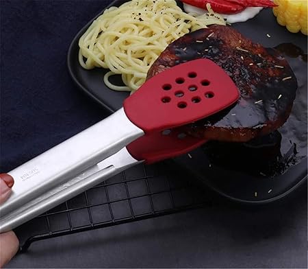 Barbecue Tongs Grill Edgy Clip High Temperature Silicone Silicone Anti-Hot Barbecue Clip Non-Stick Pot Special Steak Clip 304 Stainless Steel 2 Barbecue Tongs Grill Edgy Clip High Temperature Silicone Silicone Anti-Hot Barbecue Clip Non-Stick Pot Special Steak Clip 304 Stainless Steel - Image 2