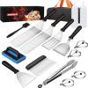 135PCS Blackstone Griddle Accessories, Perfect Flat Top Grill Accessories for Blackstone and Camp Chef, Griddle Spatula Set with Metal Spatula, Enlarged Spatulas, Basting Cover for Outdoor Barbecue 4
