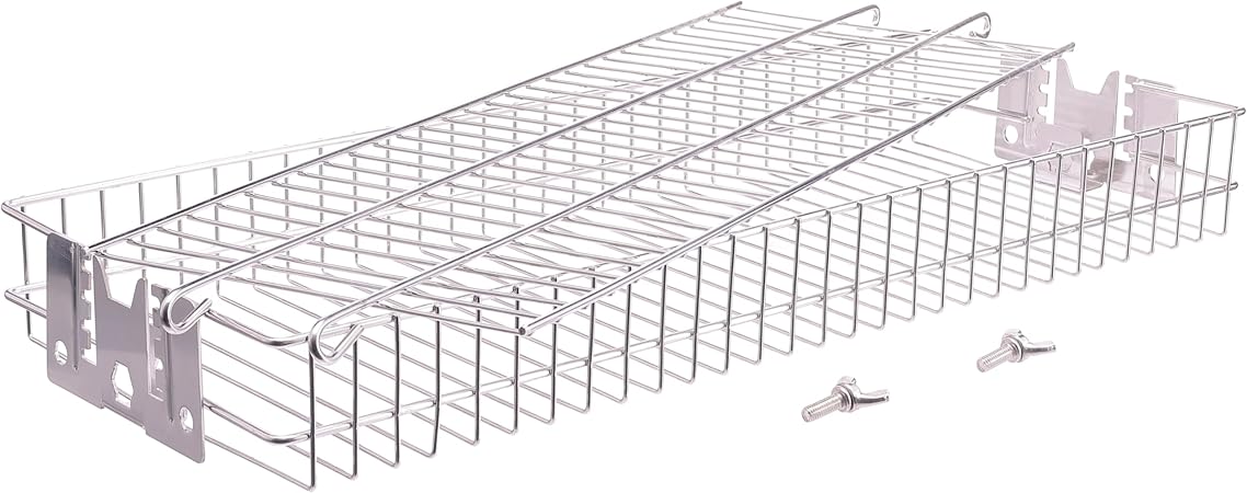 Stainless Steel Flat Rotisserie Grill Basket Large Size, Fits 1/2″ or 3/8″ Hexagon, 3/8″ or 5/16″ Square Spit Rod, If 3/4″ Square Spit Rod MUST Use Together With DEWOSEN Rotisserie Forks 2 Stainless Steel Flat Rotisserie Grill Basket Large Size, Fits 1/2" or 3/8" Hexagon, 3/8" or 5/16" Square Spit Rod, If 3/4" Square Spit Rod MUST Use Together With DEWOSEN Rotisserie Forks - Image 2