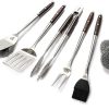 MAGIC FLAME 5PC Grill Set, Stainless Steel BBQ Tools Ideal Gift Set for Men, 18″ Rubber Handle Grilling Tools with Spatula, Fork, Tongs, and Cleaning Brushes, BBQ Grill Kit for Outdoor Grill Cooking 3