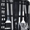 MaGiLL Accessories Kit Outdoor BBQ Tools Set Tools Griddle Accessories Set Stainless Steel Grill BBQ Spatula Kit 4