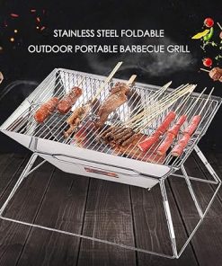 Stainless Steel Folding Portable Barbecue Grill, Outdoor Camping Barbecue Picnic Barbecue Utensils, for 1-3 People,medium 2