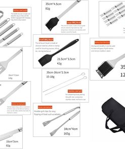 SEFAX Portable Camp Cooking Utensil Set, Stainless Steel Grilling Kit, Grill Accessories, BBQ Tools Set, Suitable for Travel, Picnics, RVs, Camping, BBQs (Size : 20pcs) 2