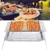 BBQ Grill Grate,outdoor barbecue net, Stainless Steel Round BBQ Net Grill Mesh Roast Nets Bacon Grill Tool Iron Nets Camping Barbecue Accessories Non-stick Grid Rack(18cm) 4