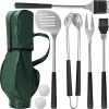 Fathers Day Dad Gifts from Daughter Son Wife, Golf Grilling Gifts for Men 8pcs BBQ Grill Accessories Tools Utensils Set, Funny Father's Day Birthday Gifts for Dad Husband Grandpa Him Boyfriend Golfers