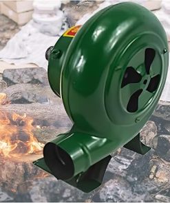 Hand Crank Forge BBQ Blower - Iron Gear Popcorn Fan Manual Fan, Portable Manual Hand Crank Bellows, Outdoor Fast Fire Starter, Cooking Barbecue Charcoal Grills Accessories, Green(150W)