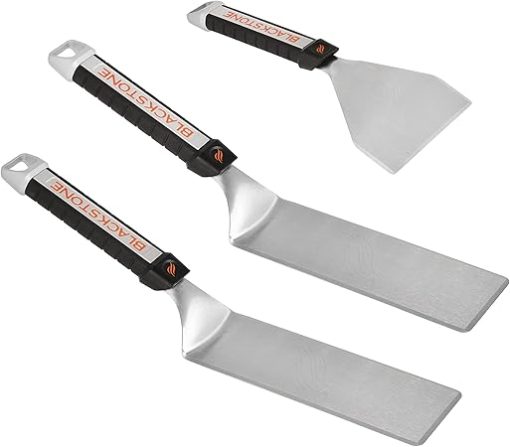 Blackstone Grill Scraper, Heavy Duty BBQ Tongs, Barbecue Metal Hamburger Spatula 2 & Batter Dispenser & Mixer Bottle – Grilling Tools & Accessory - Image 2