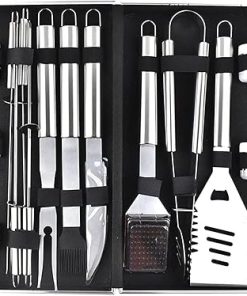 18PCS Grill Set, Grill Accessories,18 Piece Grilling Set with Aluminum Storage Box,Stainless Steel BBQ Tools for Outdoor Indoor Barbecue Grilling Set Easy to use