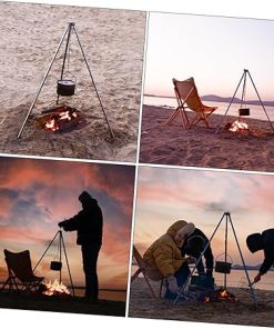 GALPADA Adjustable Camping Bonfire Tripod Aluminum Alloy Cooking Pot Rack Sturdy Grill for Camping Hiking BBQ Picnic 2