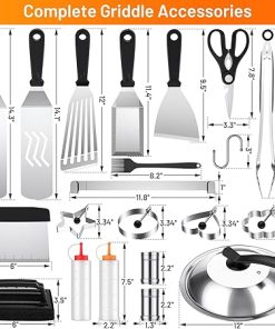 Griddle Accessories Kit for Blackstone,41PCS Flat Top Grill Accessories Set for Blackstone and Camp Chef,Professional Stainless Steel Griddle Grill Tools Set for Outdoor BBQ Camping 2