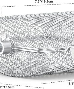 Onlyfire Rotisserie Grill Basket, 3 Pack Stainless Steel Rotisserie Accessory for Any Grill, Fits for 1/2″ Hexagon, 3/8″ Hexagon, 3/8″ Square & 5/16″ Square Spit Rod, Global Patent 2