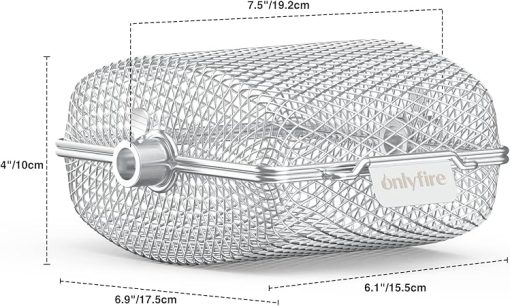 Onlyfire Rotisserie Grill Basket, 3 Pack Stainless Steel Rotisserie Accessory for Any Grill, Fits for 1/2" Hexagon, 3/8" Hexagon, 3/8" Square & 5/16" Square Spit Rod, Global Patent - Image 2