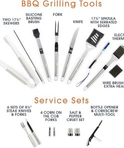 30 Piece BBQ Grilling Gift Set – Professional Grade Stainless Steel Barbecue Grill Tool Set with Aluminum Storage Case – includes 4-in-1 Spatula Turner, Tongs and Many Other BBQ Grilling Accessories 2