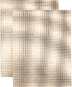 BBQ Non-Stick Barbecue Grilling Mats Reusable Heat Resistance Grilling Net Grid Shape BBQ Mesh Mat for Outdoor Activities BBQ Tools Accessories(05)
