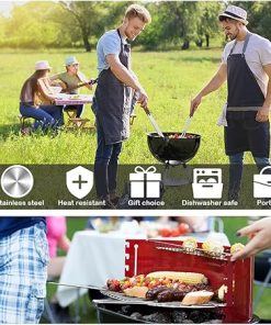 7 PCS Heavy Duty BBQ Grilling Tools Set, Stainless Steel Spatula, Fork, Basting Brush&Tongs, Grill Tools Kit for Barbecue – Grill Utensils Set Ideal Grilling Gifts for Men Dad,Silver 2