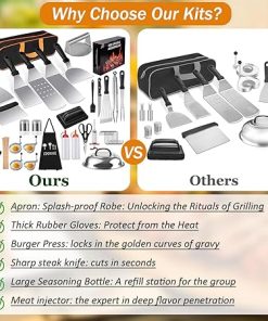 139 Pcs Griddle Accessories Kit for Blackstone Griddles – Upgraded Flat Top Grill Accessories with Enlarged Spatulas, Melting Dome, Scraper BBQ, Perfect for Outdoor Grilling, Camping, Father’s Day 2