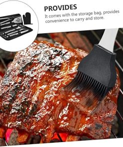 BBQ Tool Set 7pcs Stainless Steel Grill Tools Tongs Scraper Food Clip Complete Set for Outdoor Grilling Cooking 2