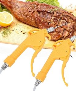 CNCEST Electric Meat Injector Marinade Meat Injector Pump Automatic Meat Saline Syringe Pump Meat Injector Gun Processor Food Cooking Tool (Double Gun)