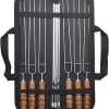 SEFAX Stainless Steel Camp Cooking Utensil Set & Outdoor Kitchen Gear-10 Piece Cookware Kit, Grill Accessories, Portable Compact Carry Bag for Travel, Picnics, RVs, Camping, BBQs, Parties