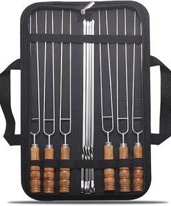 SEFAX Stainless Steel Camp Cooking Utensil Set & Outdoor Kitchen Gear-10 Piece Cookware Kit, Grill Accessories, Portable Compact Carry Bag for Travel, Picnics, RVs, Camping, BBQs, Parties